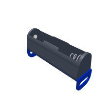 Battery holder for 1 x UM3/Mignon, blue double bend strip