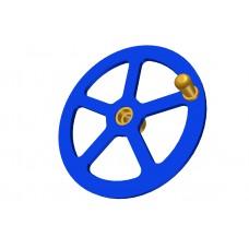 Large handwheel; 2-1/2\'; blue, with brass boss
